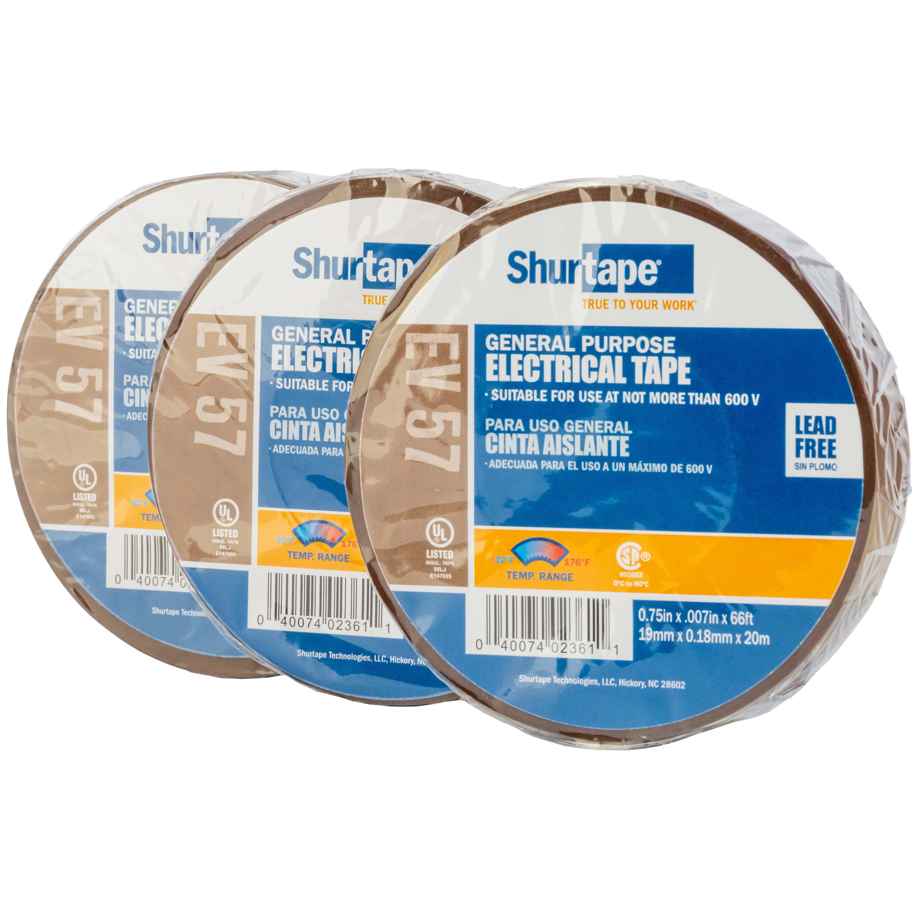 Economy Color Coding Vinyl Electrical Tape - Brown